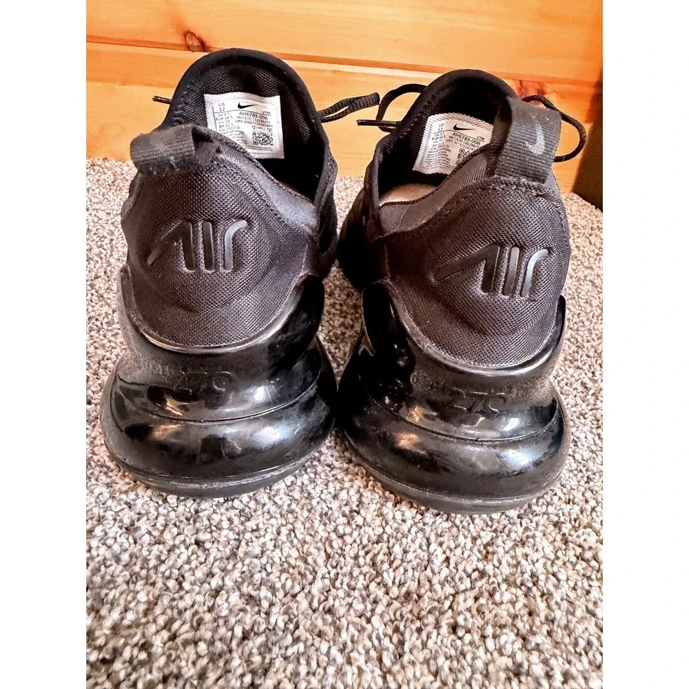 Nike Air Max 270 Triple Black Womens Sneakers AH6789-006 Size 12